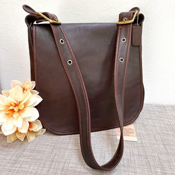Rare Vintage Coach Knapsac style 9030 pre creed in Dark Brown Leather - EUC - Picture 1 of 16